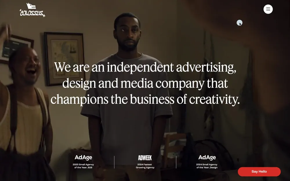 Colossus homepage developed by Zion Creative