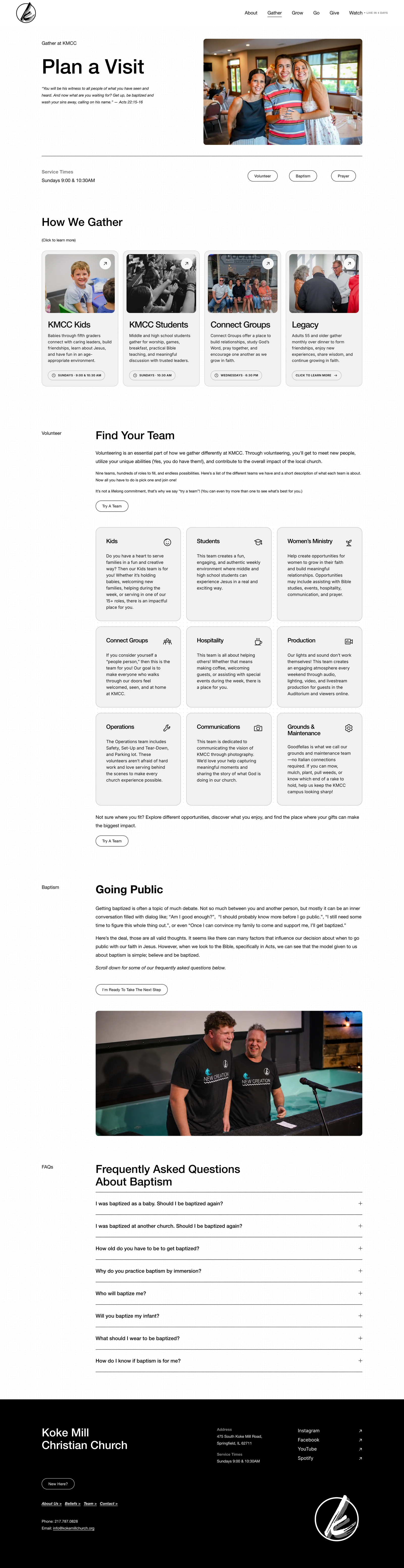 Full Koke Mill Church Gather website design