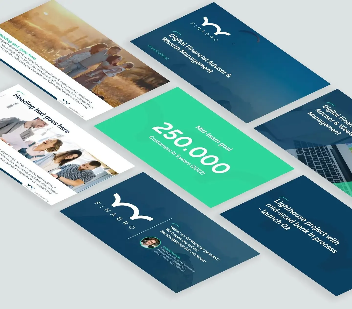 Finabro branded financial campaign graphics