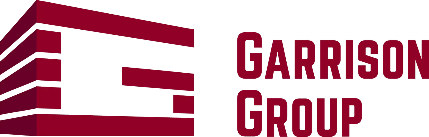 Garrison Group burgundy logo and architectural G symbol
