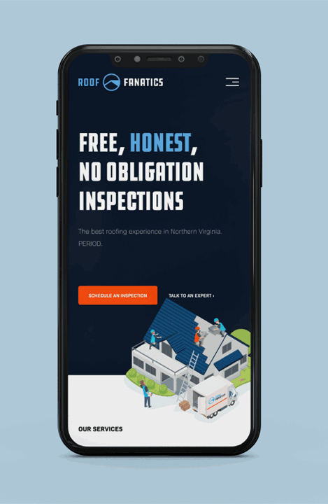 Animated showcase of mobile websites designed by Zion Creative